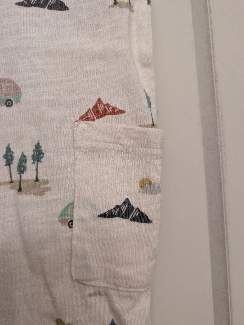 LC Little Co Cream Scenic Print Baby One-Piece Romper
